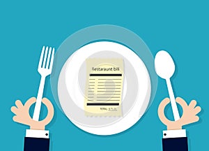 Restaraunt bill on plate