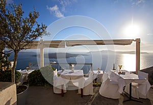 Restaraunt on Santorini, Greece