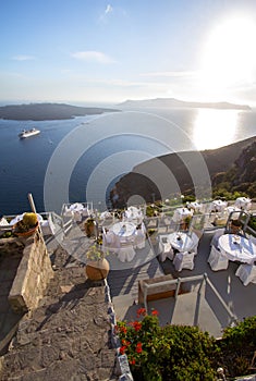 Restaraunt on Santorini, Greece