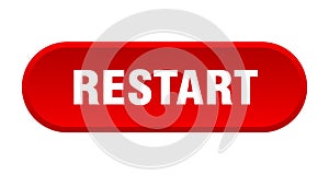 restart button. rounded sign on white background