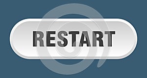 restart button. rounded sign on white background