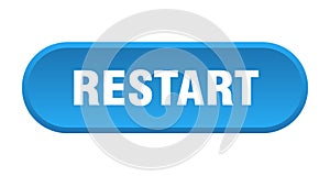restart button. rounded sign on white background
