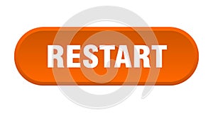 restart button. rounded sign on white background