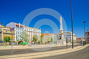 Restauradores Square with Monument to the Restorers or Monumento aos Restauradores photo