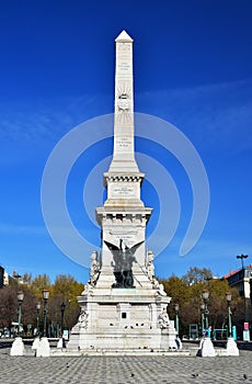 Restauradores Square and Statue, Lisbon, Portugal photo