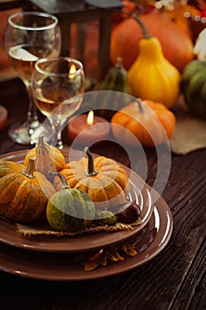 Restaurant autumn place setting