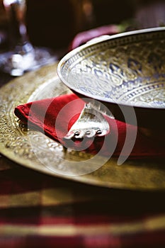 Restaurant autumn place setting