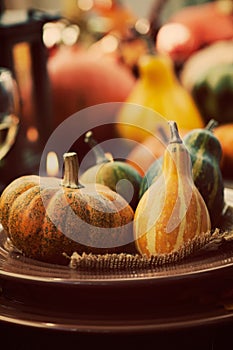 Restaurant autumn place setting