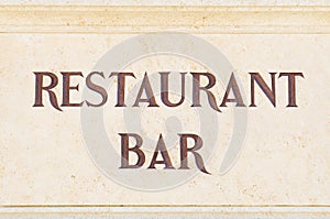 Restaurant bar sign