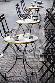 Restaurant bar terrace in Eixample district in Barcelona Catalon photo