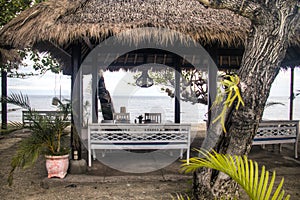 Restaurant on the beach in Bali, Indonesia