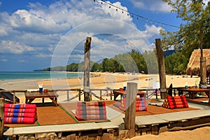 The restaurant on the beach, Phra Ae beach, Ko Lanta, Thailand