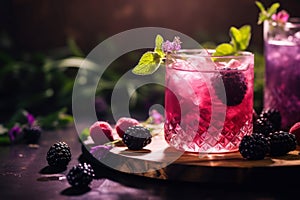Restaurant blackberry drink fresh. Generate Ai