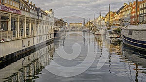 The restaurant boat Liva II on the quayside of the Nyhavn Canal