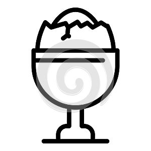 Restaurant boiled egg icon, outline style