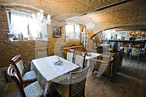 Restaurant in brick basement