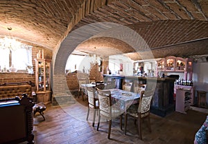 Restaurant in brick basement