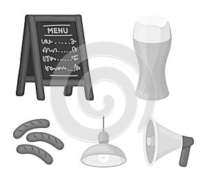Restaurant, cafe, beer, glass .Pub set collection icons in monochrome style vector symbol stock illustration web.