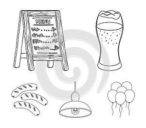 Restaurant, cafe, beer, glass .Pub set collection icons in outline style vector symbol stock illustration web.
