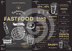 Restaurant cafe fast food menu template