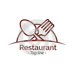 Restaurant Cafe Logo icon flat design inspiration, Vector illustration banner