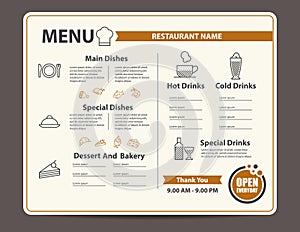 Restaurant and cafe menu design