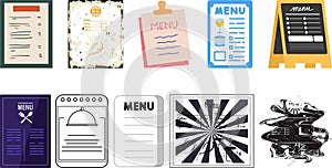 Restaurant Cafe Menu set collection