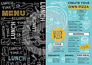 Restaurant cafe menu, template design.