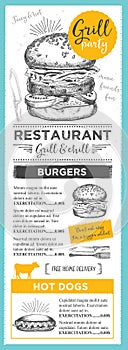 Restaurant cafe menu, template design.