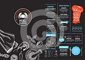 Restaurant cafe menu, template design. Food flyer.