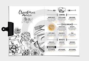 Restaurant cafe menu, template design. Food flyer.