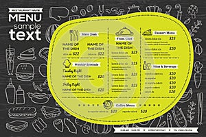 Restaurant cafe menu template design food flyer