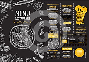 Restaurant cafe menu, template design. Food flyer.