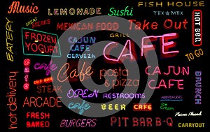 Restaurant and Cafe Neon Sign Collection