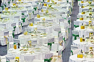 Restaurant catering service. Party reception with table of food
