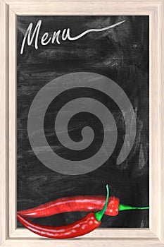 Restaurant chalkboard menu