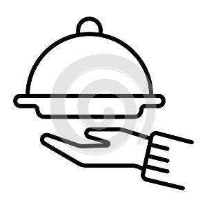 Restaurant cloche in hand the waiter icon