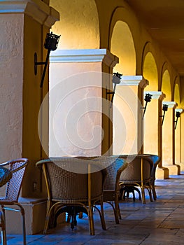 Restaurant with columns