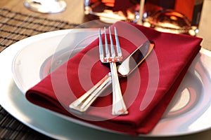 Restaurant dinner place setting