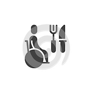 Restaurant disability service vector icon