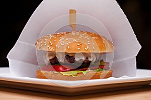 Restaurant dish - beef hamburger