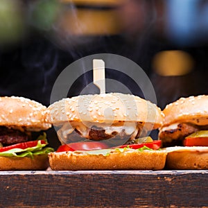 Restaurant dish - beef hamburger