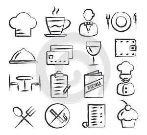 Restaurant Doodle Icons