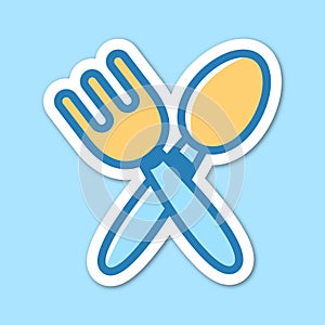 restaurant editable cartoon style sticker vector
