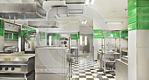 Restaurant equipment. Modern industrial kitchen