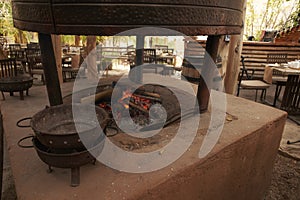 Restaurant and fire pit in Elqui Valley in Chile