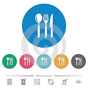 Restaurant flat round icons