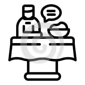 Restaurant food review icon outline vector. Safety inspection