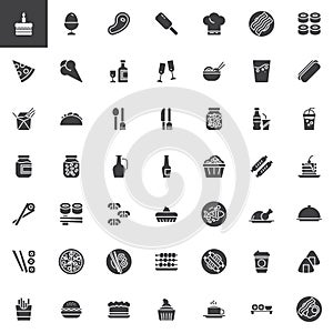 Restaurant food vector icons set