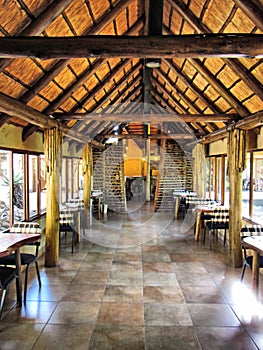 Restaurant hall with perspective